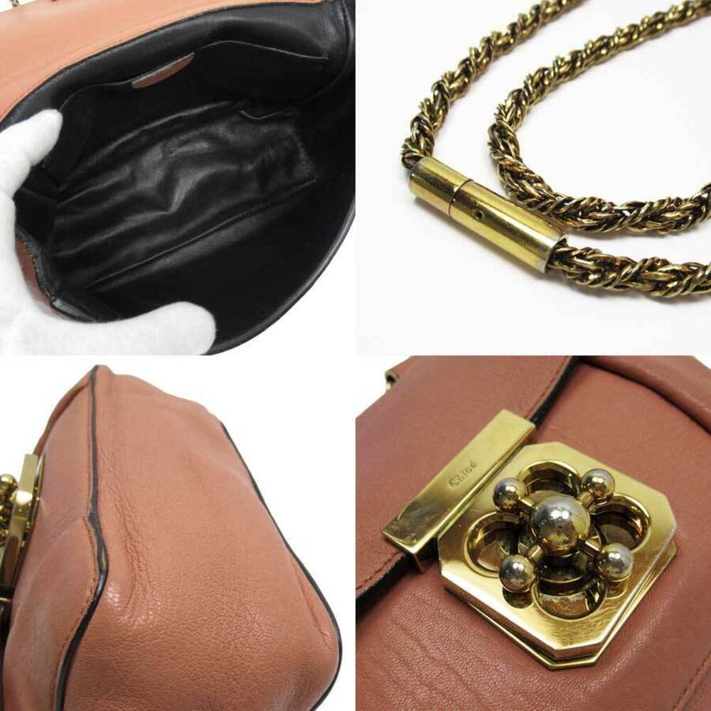 Chloe gold pink Tan bag Elsie shoulder Beige leather crossbody